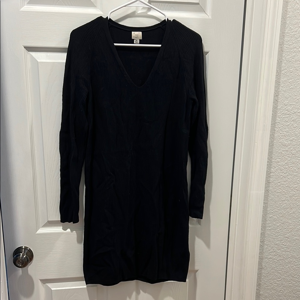 Elegant Black V-Neck Dress